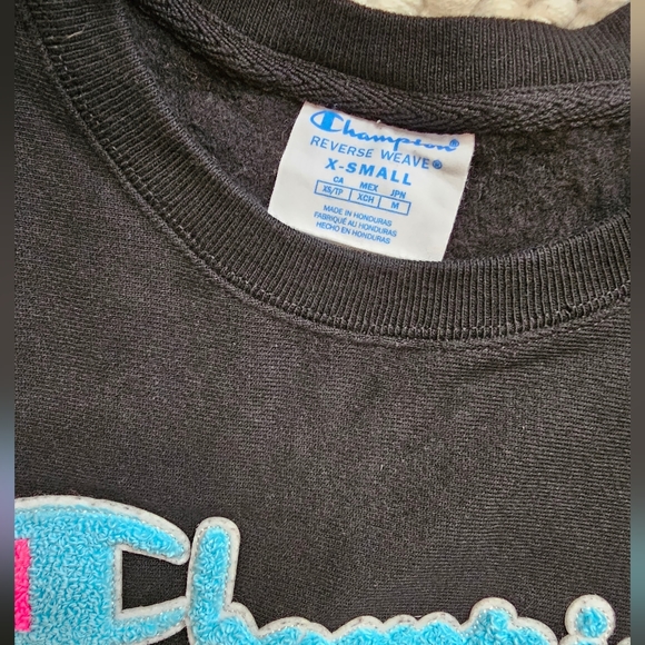Blue & Pink Reverse Weave Champion Sweatshirt XS Extra Small - Picture 8 of 14